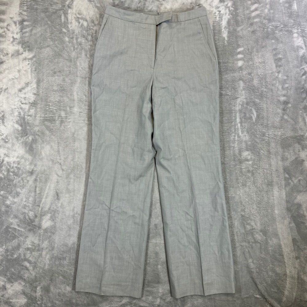 Brooks Brothers Wool Dress Pants Womens Size 12 Gray Straight Leg Mohair Trouser